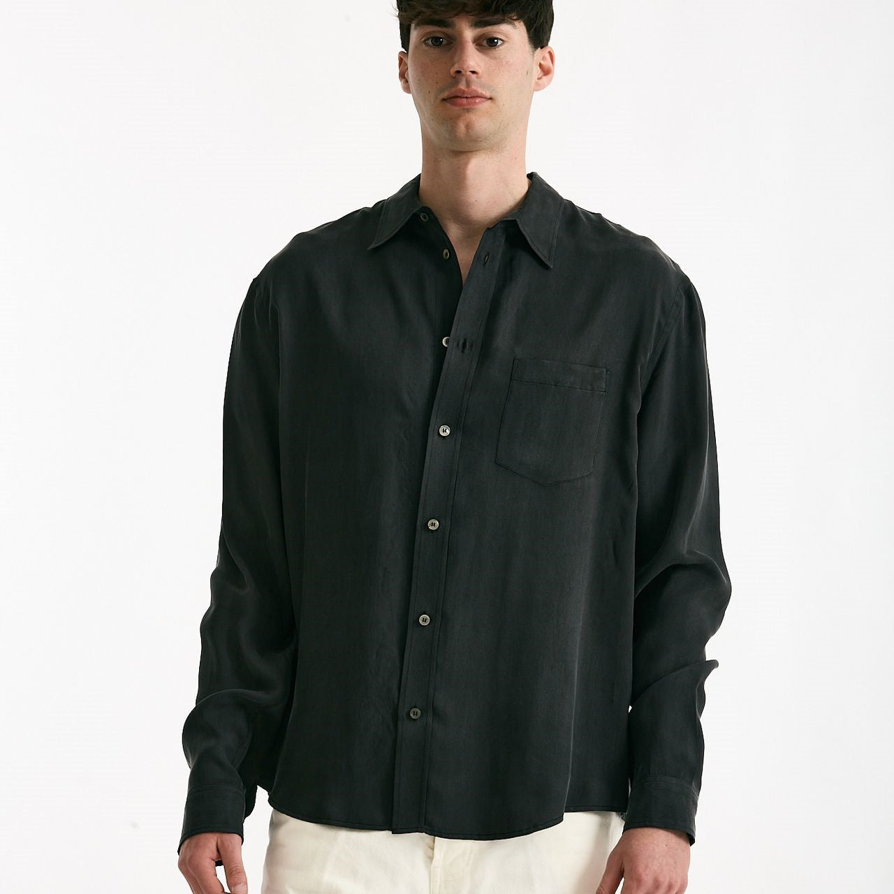 Camicia in cupro nero men Grifoni - 6