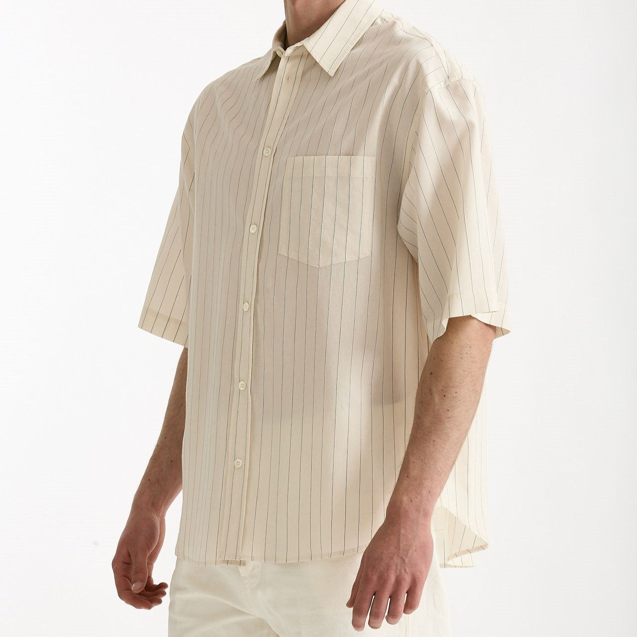 Camicia mezza manica in viscosa rigato men Grifoni - 6