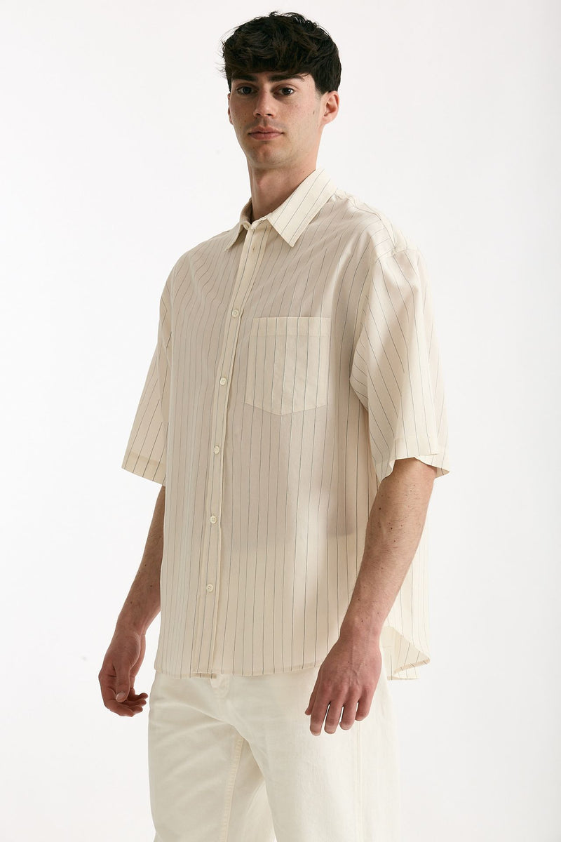 Camicia mezza manica in viscosa rigato men Grifoni - 4