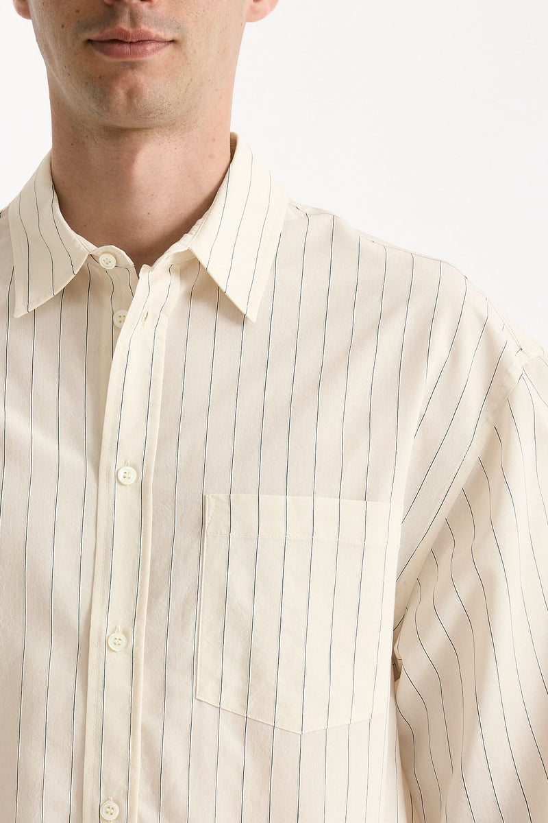 Camicia mezza manica in viscosa rigato men Grifoni - 5