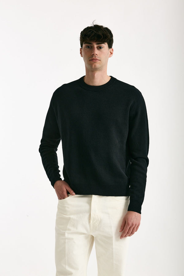 Maglia in lino nero men Grifoni