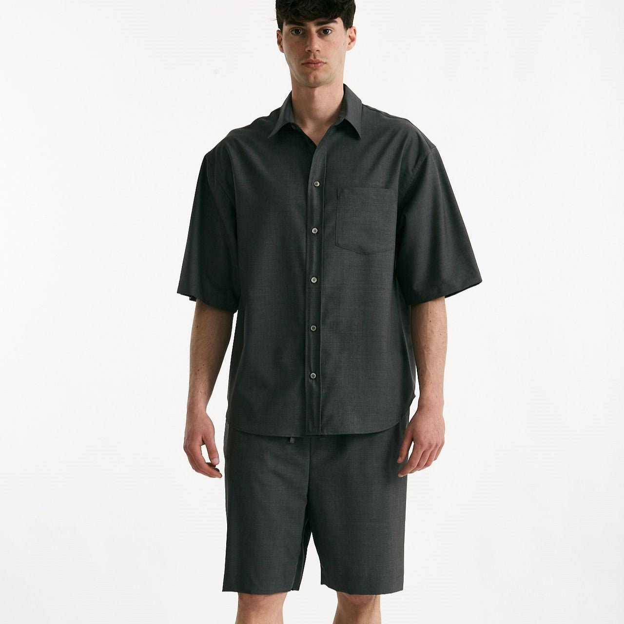 Camicia in lana ferma grigio men Grifoni - 6