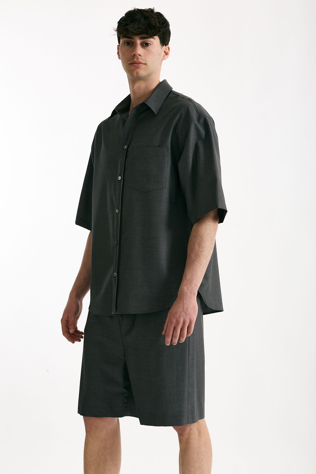 Camicia in lana ferma grigio men Grifoni - 4