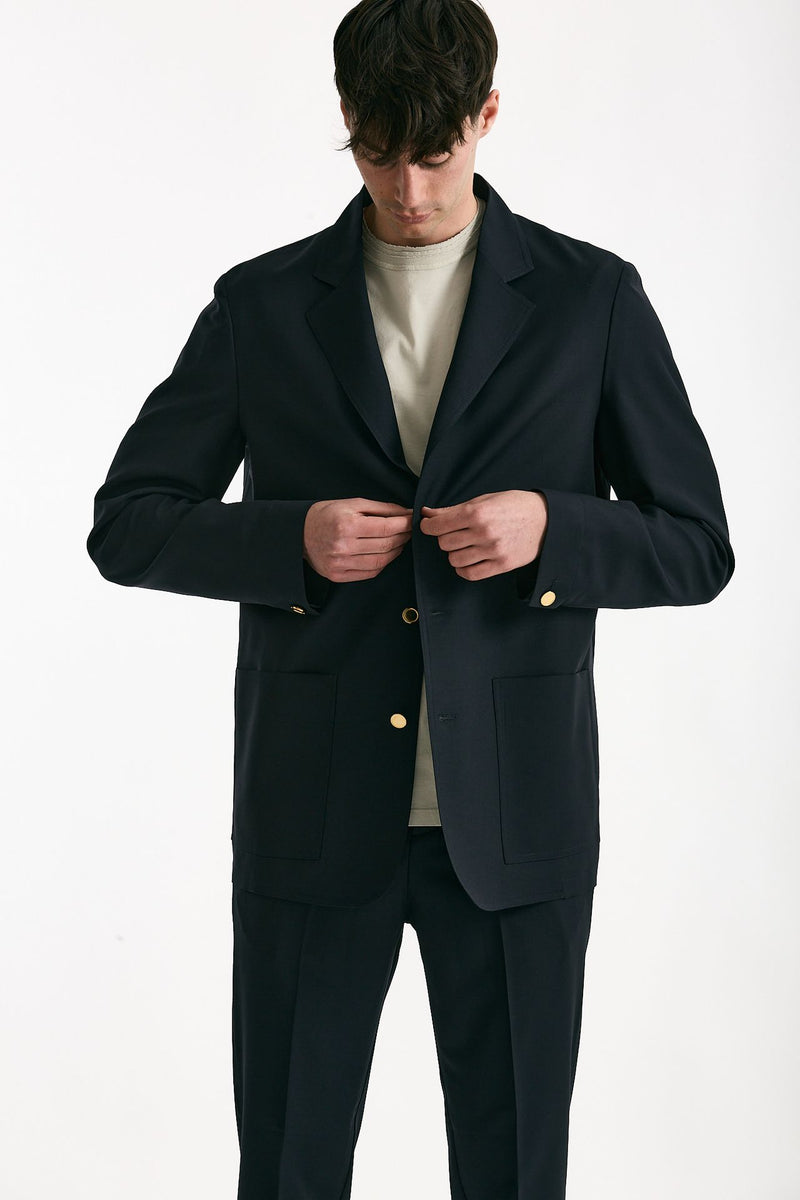 Giacca in lana ferma blu men Grifoni - 7