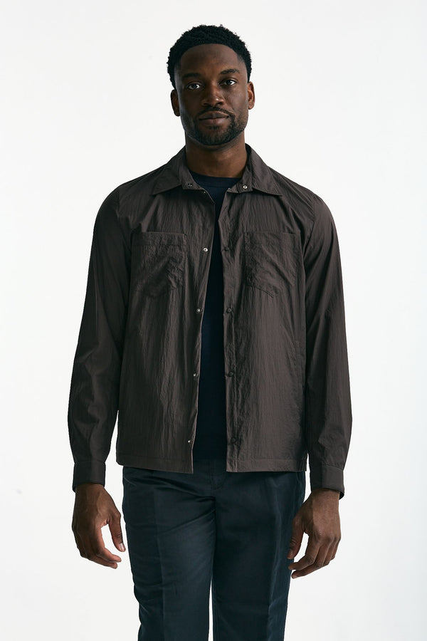 Giubbino camicia in nylon marrone men Herno