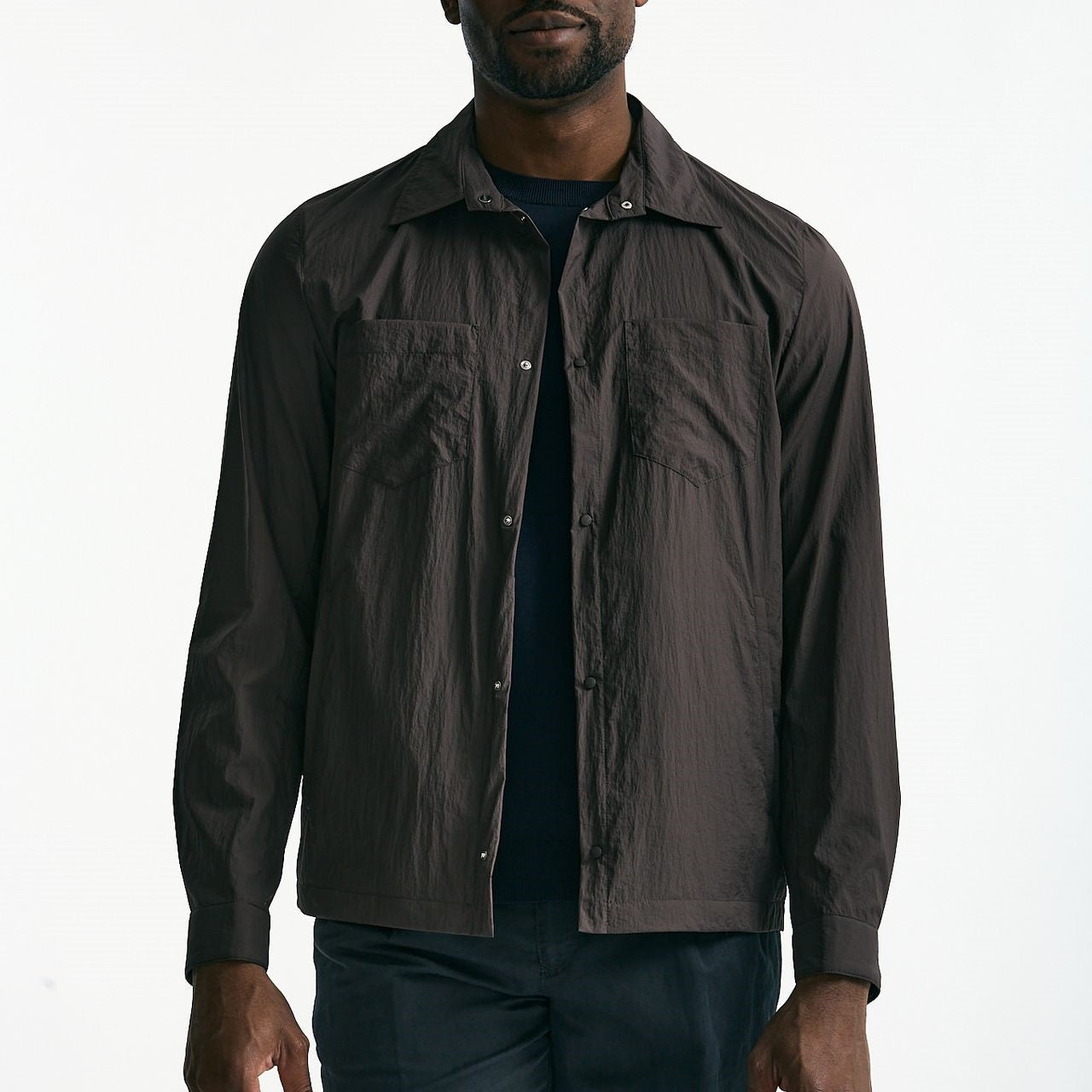 Giubbino camicia in nylon marrone men Herno - 7