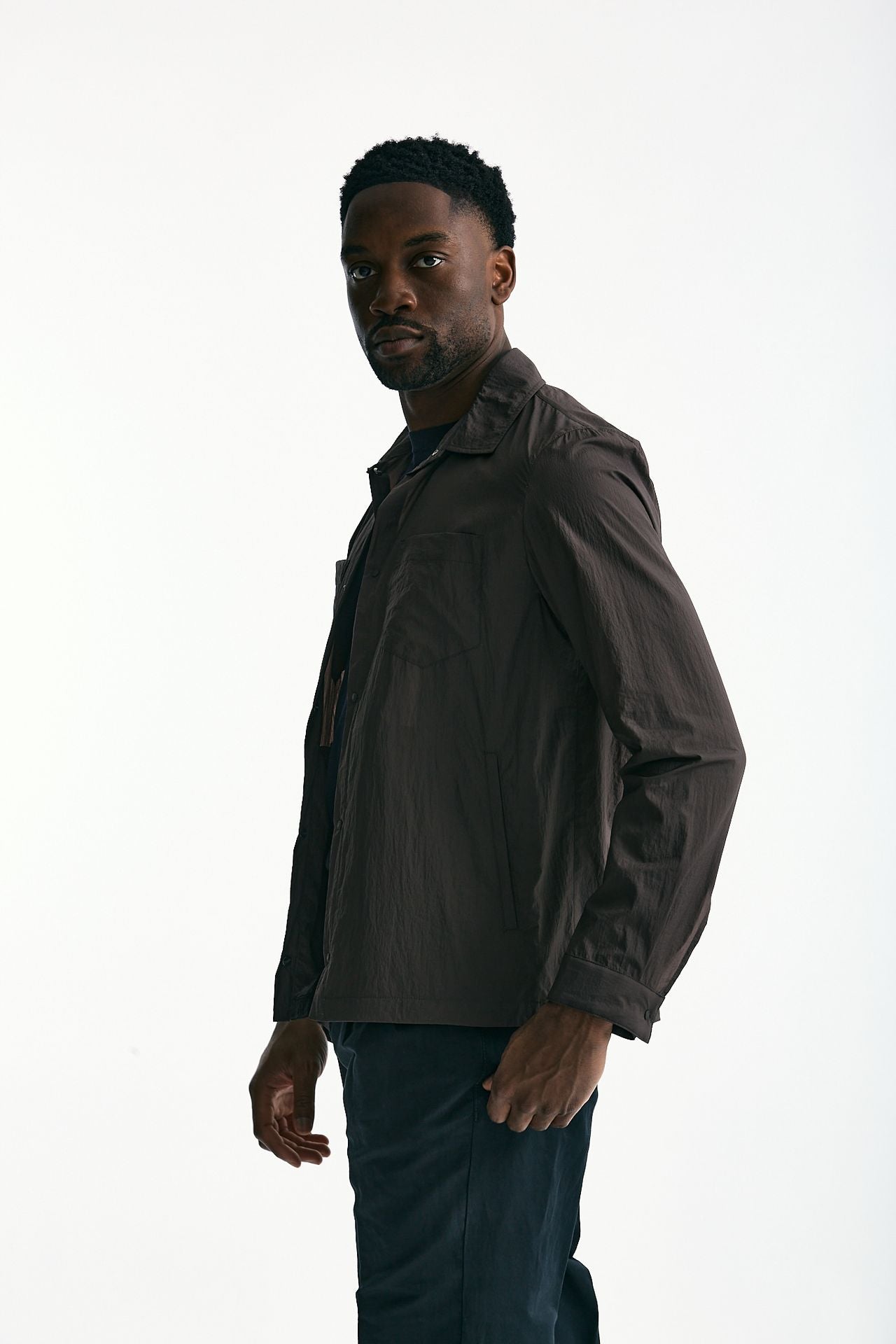 Giubbino camicia in nylon marrone men Herno - 4