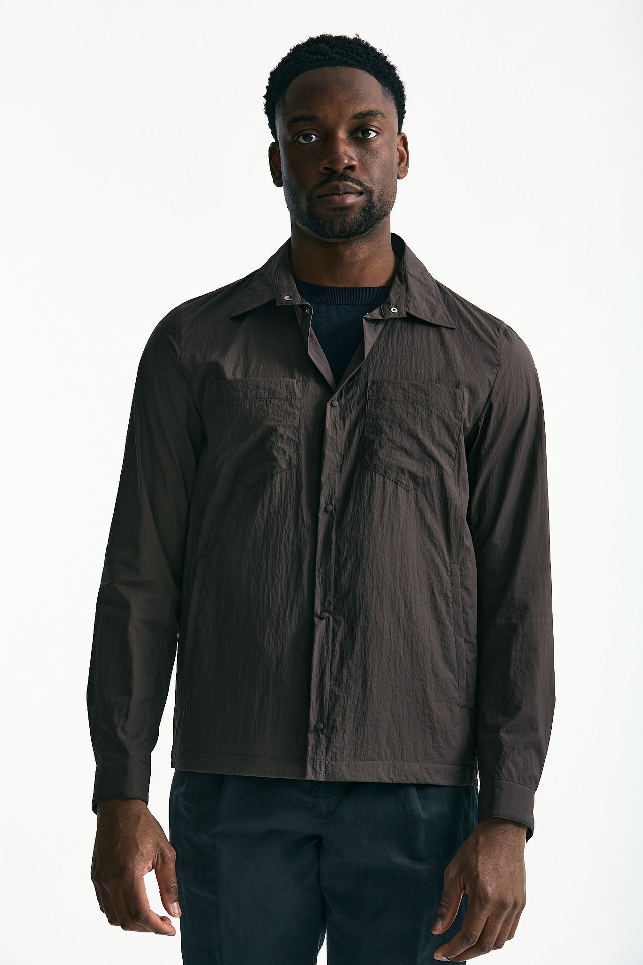 Giubbino camicia in nylon marrone men Herno - 5
