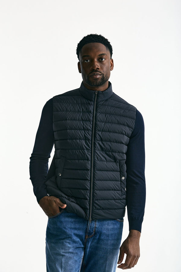 Smanicato micro piumino ibrido blu men Herno