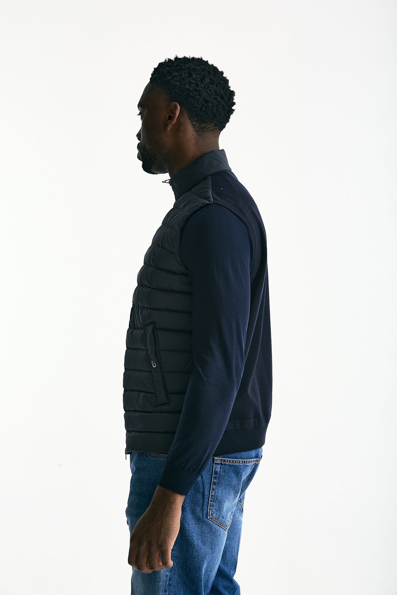 Smanicato micro piumino ibrido blu men Herno - 3