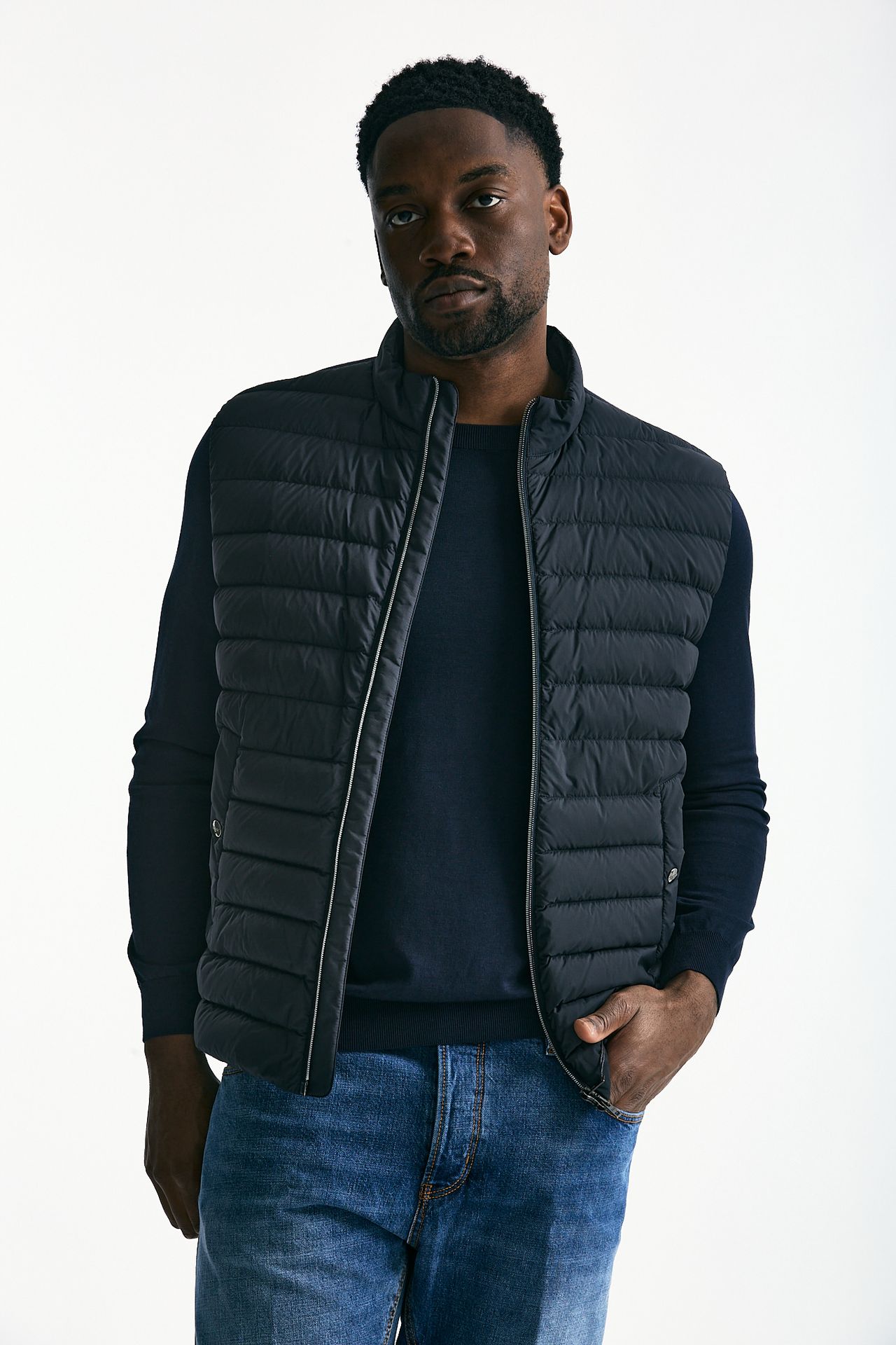 Smanicato micro piumino ibrido blu men Herno - 6