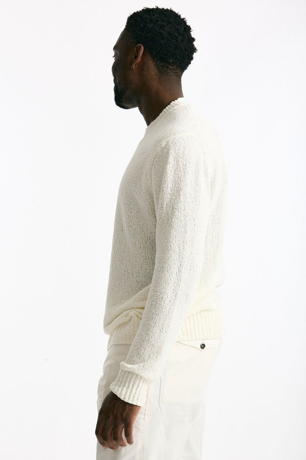 Maglia in cotone boucle bianco men Hosio