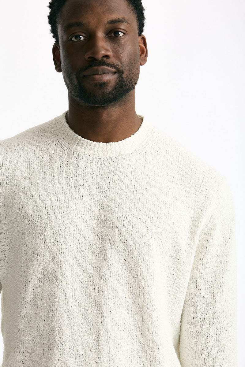 Maglia in cotone boucle bianco men Hosio - 5