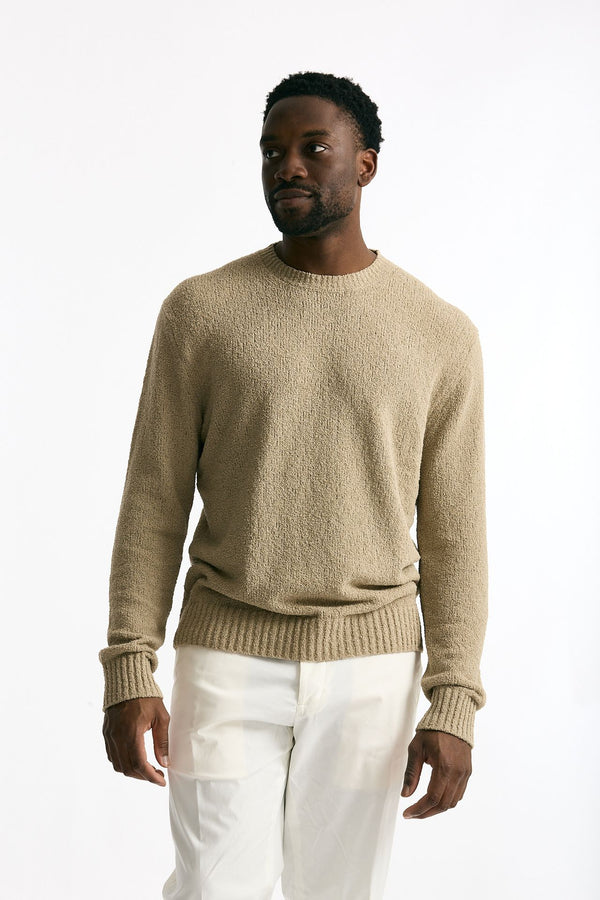 Maglia in cotone bouclè beige men Hosio