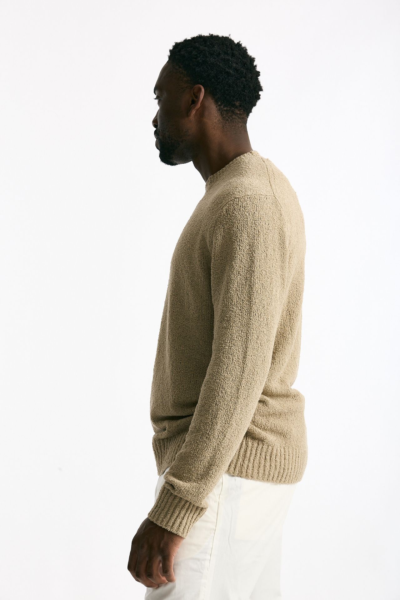 Maglia in cotone bouclè beige men Hosio - 3