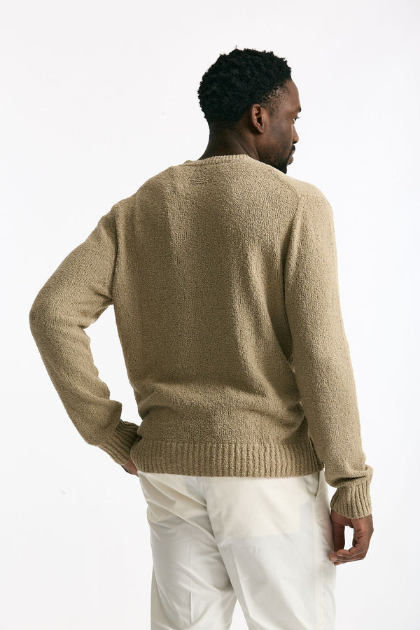 Maglia in cotone bouclè beige men Hosio