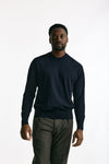 Maglia girocollo in cotone blu men Hosio - 1