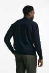 Maglia girocollo in cotone blu men Hosio - 3