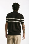 Polo rigata in cotone marrone men Hosio - 3