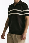 Polo rigata in cotone marrone men Hosio - 4