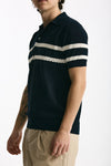 Polo rigata in cotone blu men Hosio - 1