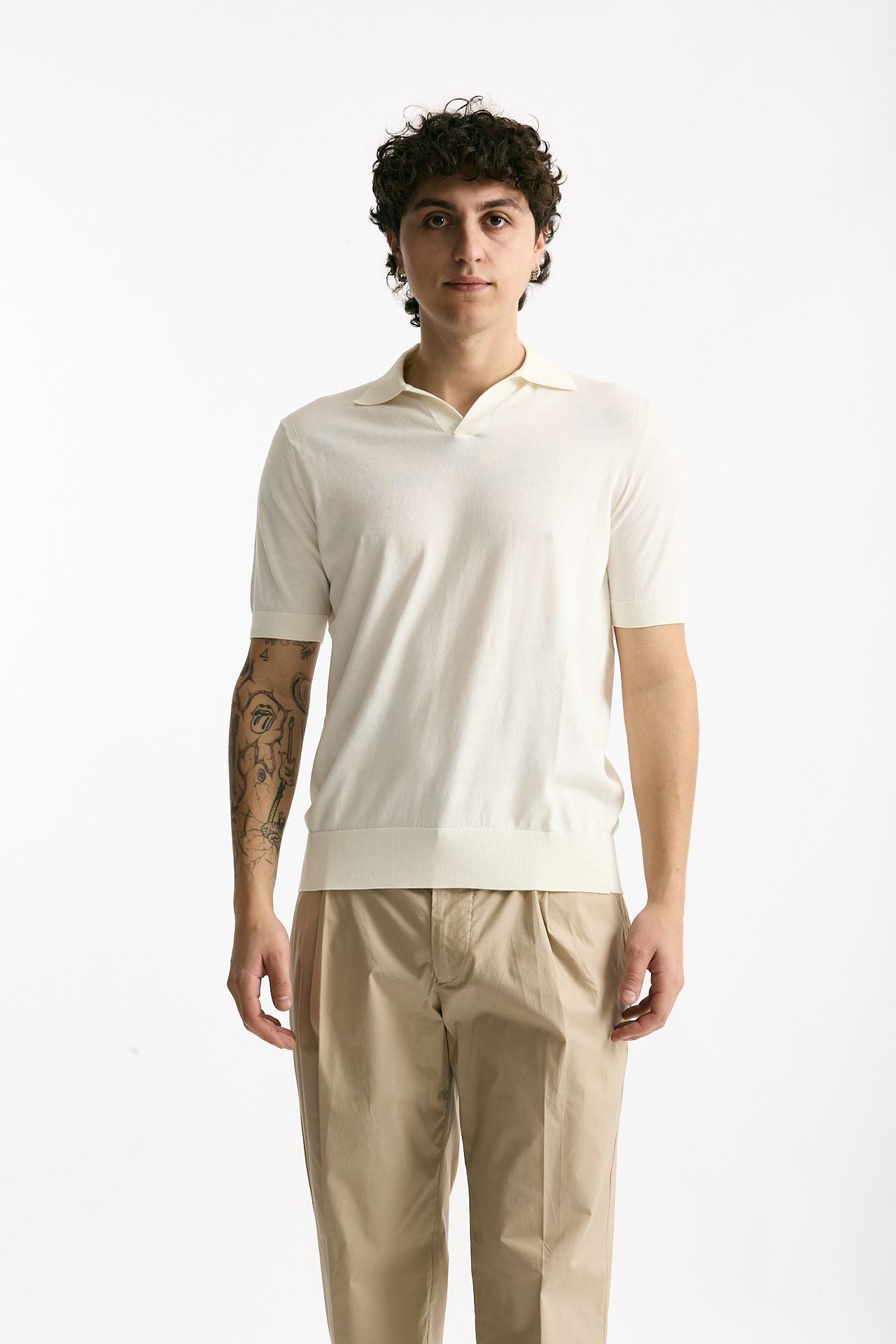 Polo maglia in cotone bianco men Hosio - 1