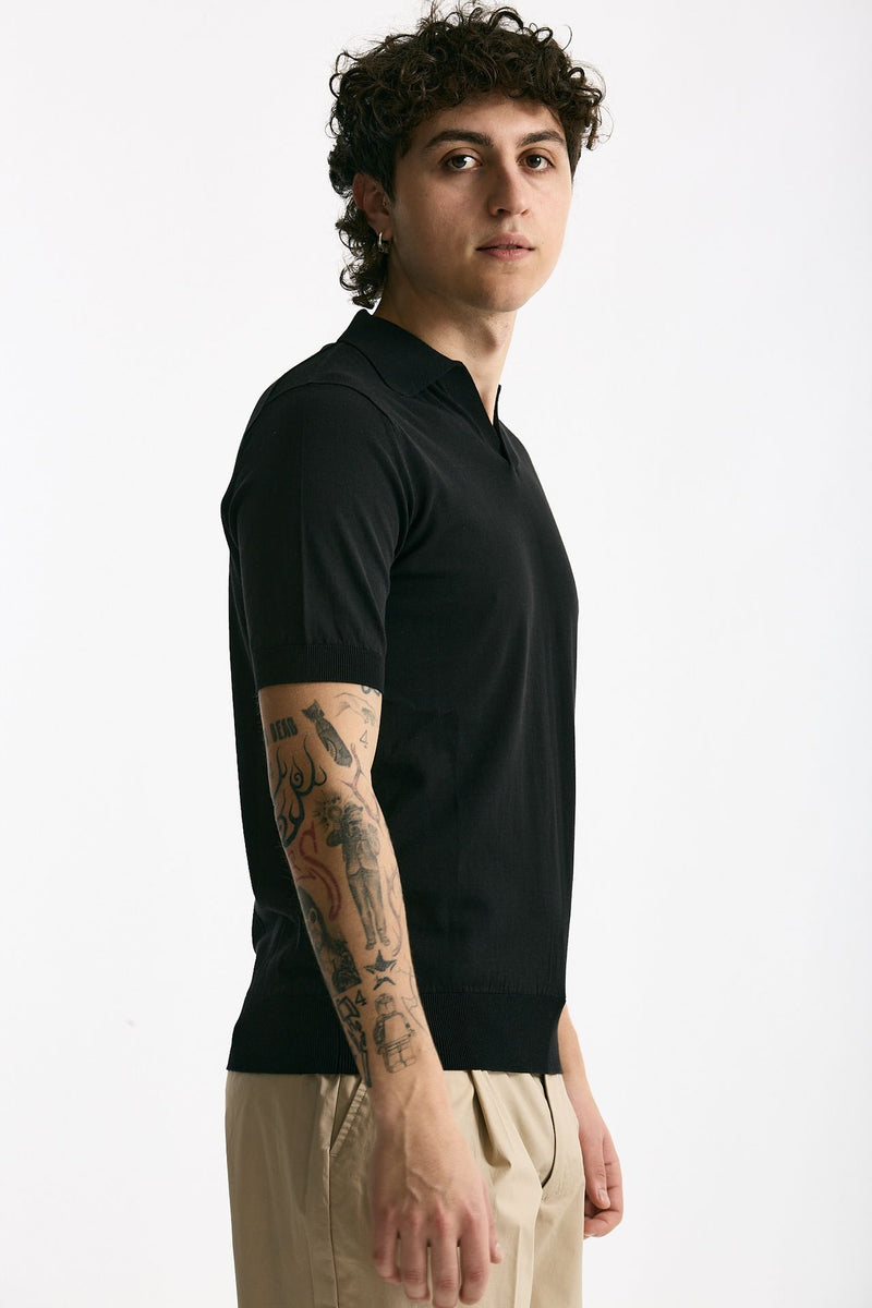 Polo maglia in cotone nero men Hosio - 3