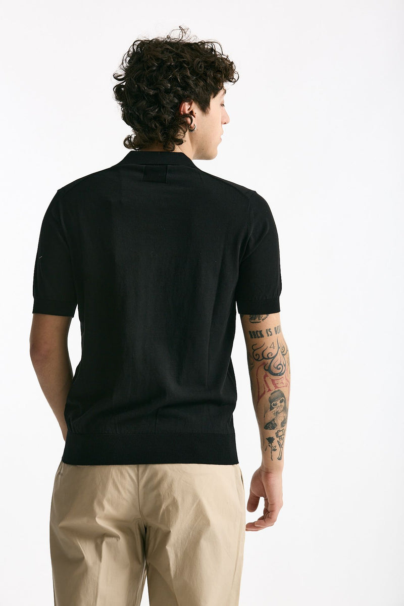Polo maglia in cotone nero men Hosio - 4