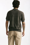 Polo maglia in cotone marrone melange men Hosio - 3