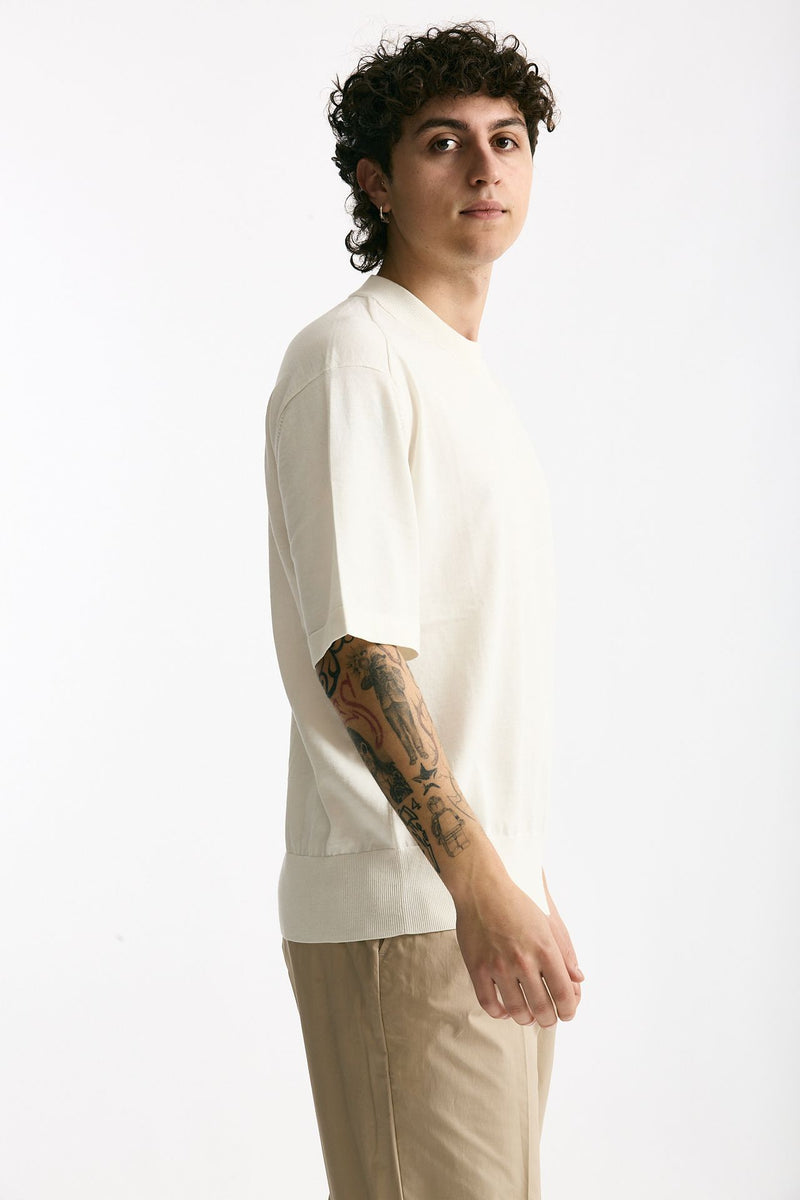 T shirt girocollo in cotone bianco men Hosio - 2