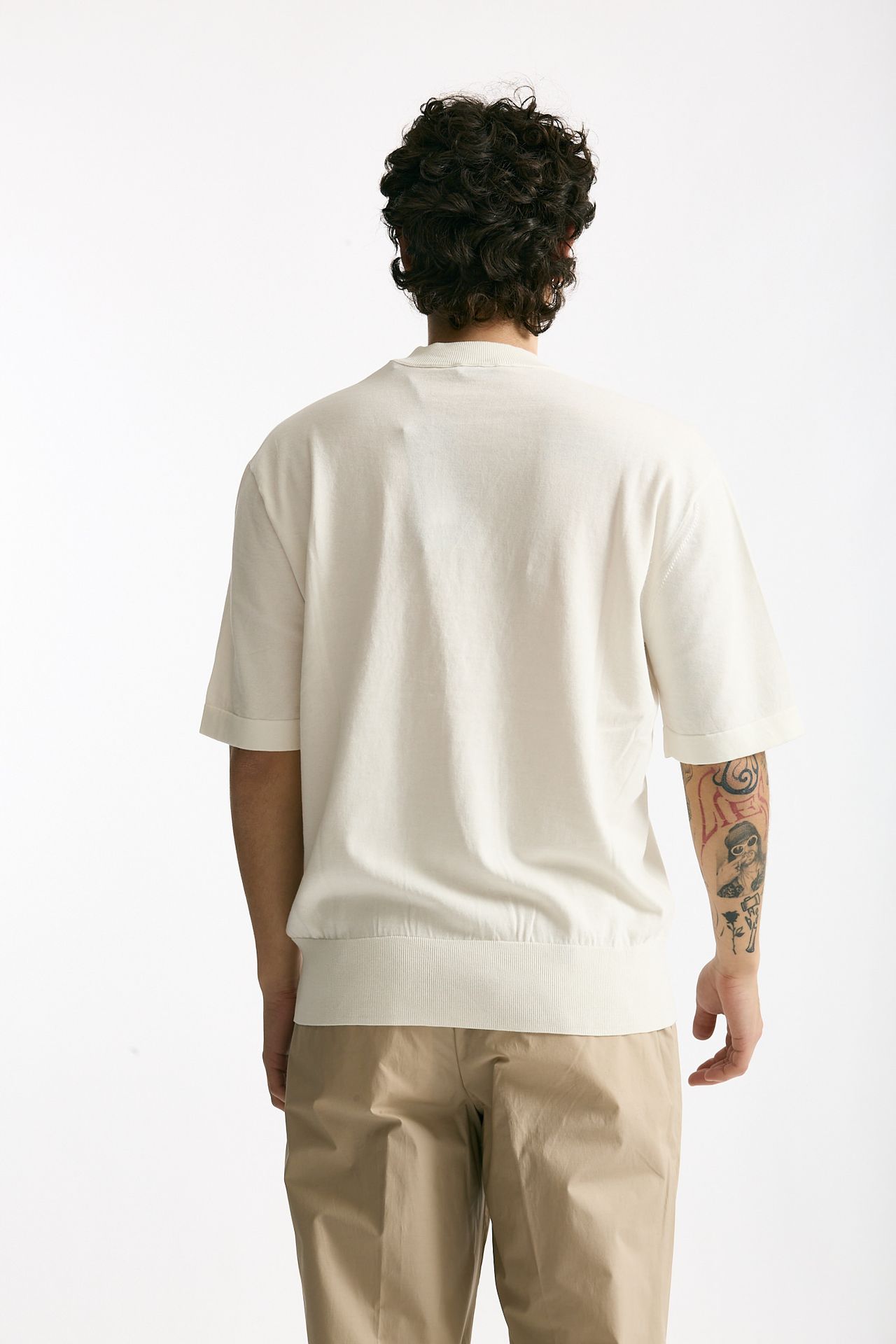 T shirt girocollo in cotone bianco men Hosio - 3