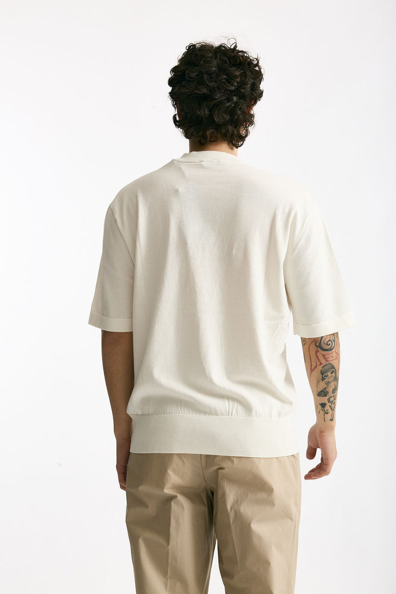 T shirt girocollo in cotone bianco men Hosio - 3