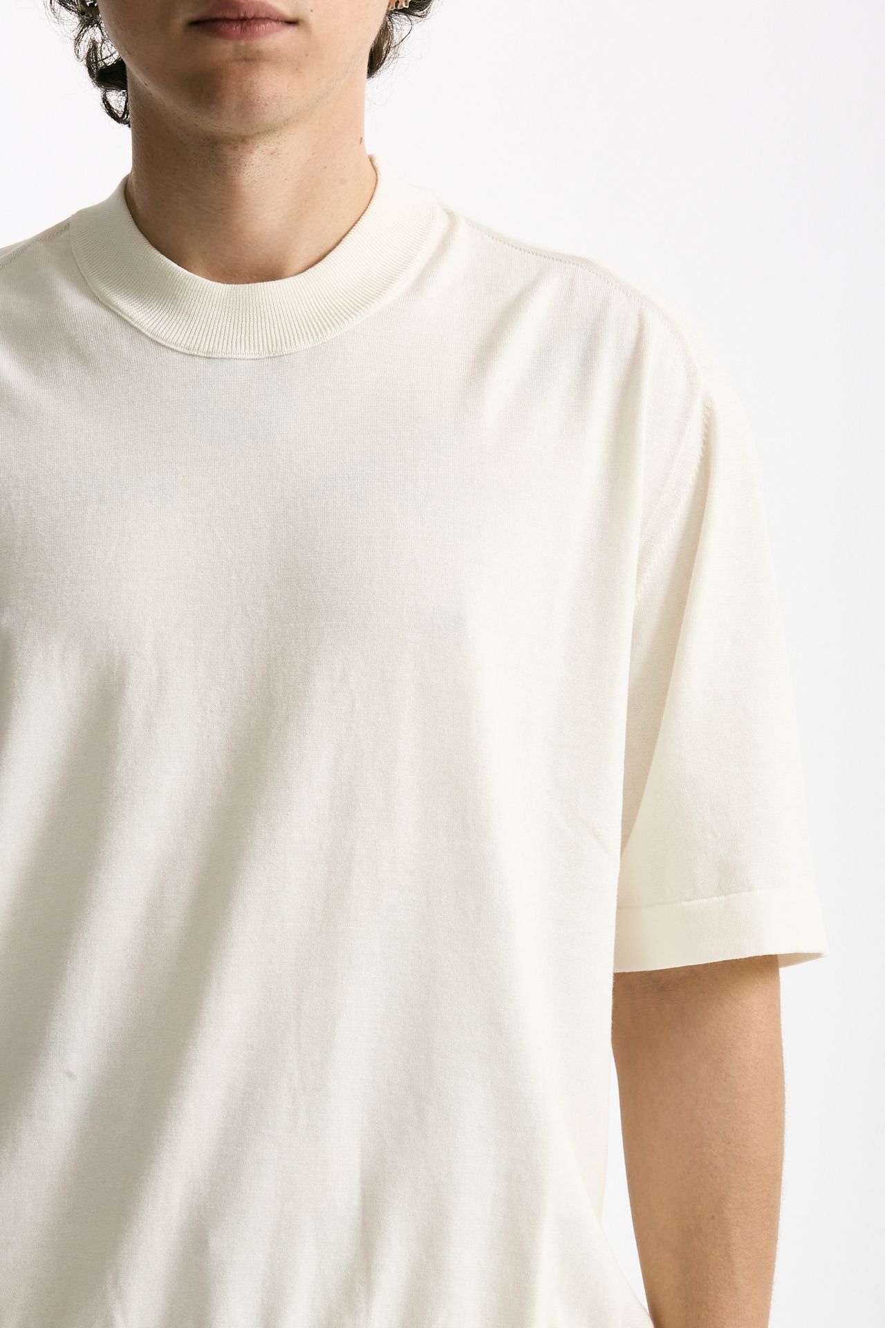 T shirt girocollo in cotone bianco men Hosio - 5