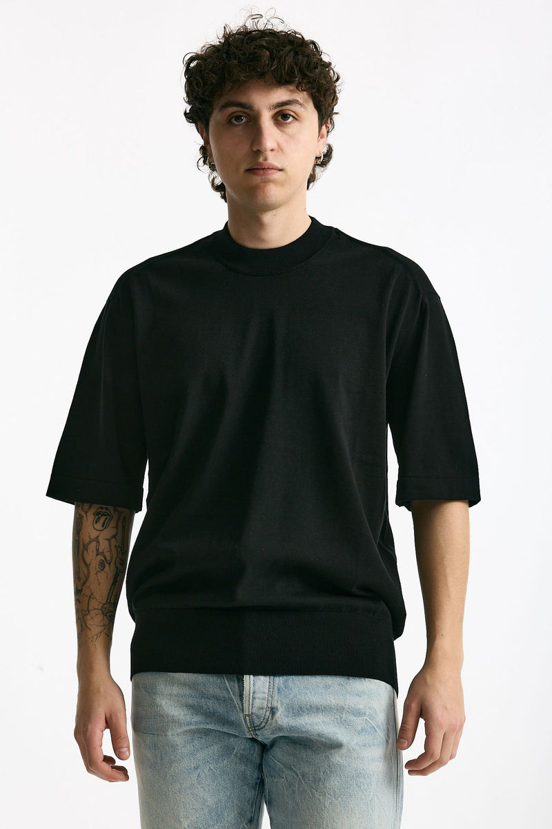 T shirt girocollo in cotone nero men Hosio - 2