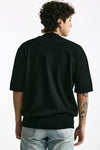 T shirt girocollo in cotone nero men Hosio - 4
