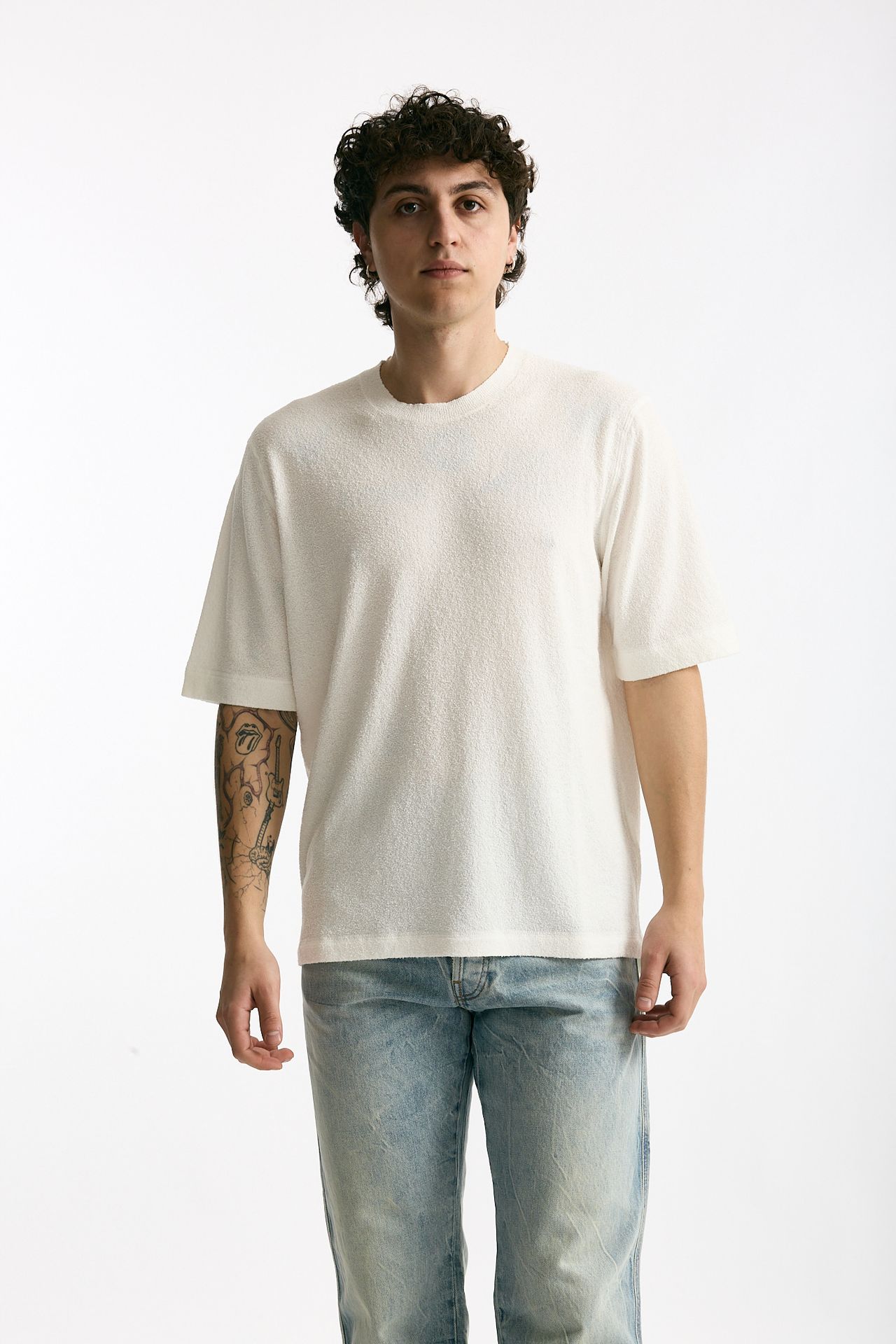 T-shirt in cotone e nylon bianco men Hosio - 1