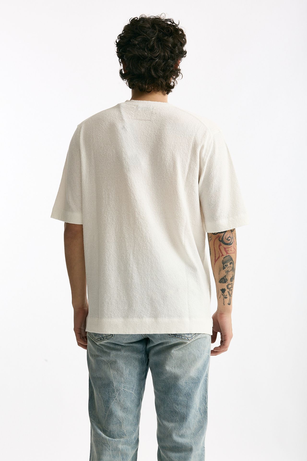 T-shirt in cotone e nylon bianco men Hosio - 3