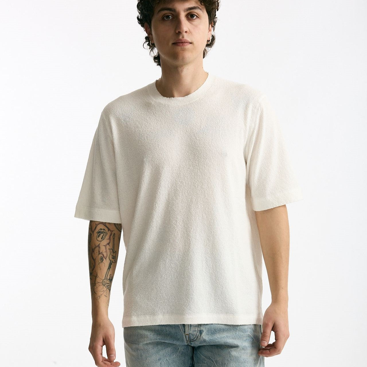 T-shirt in cotone e nylon bianco men Hosio - 6
