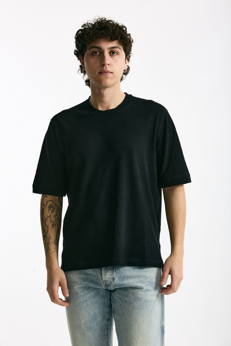 T-shirt in cotone e nylon nero men Hosio - 1