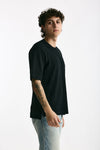 T-shirt in cotone e nylon nero men Hosio - 2