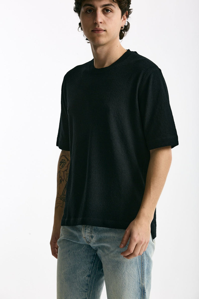 T-shirt in cotone e nylon nero men Hosio - 4