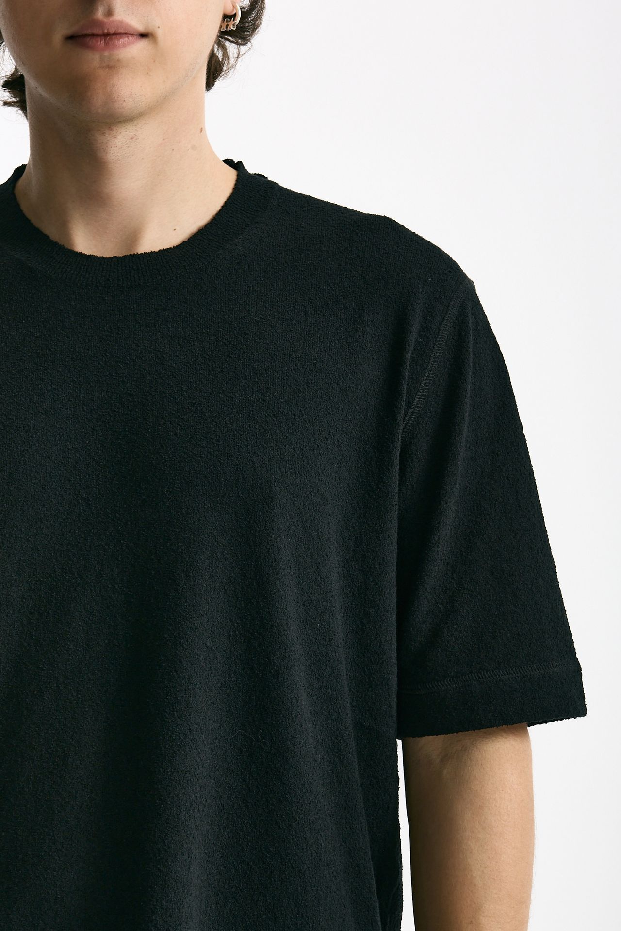 T-shirt in cotone e nylon nero men Hosio - 5