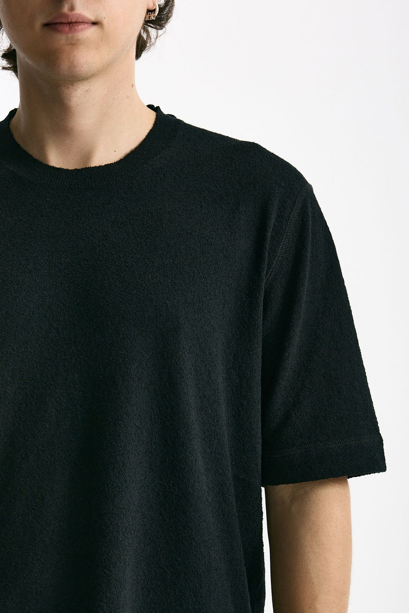 T-shirt in cotone e nylon nero men Hosio - 5
