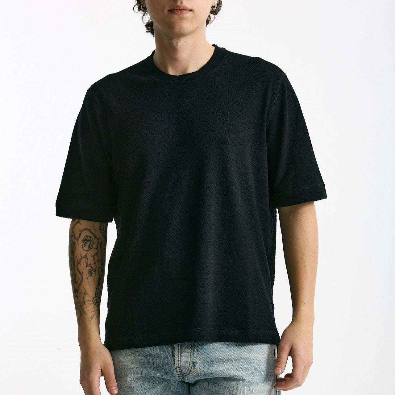 T-shirt in cotone e nylon nero men Hosio - 6