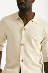 Polo camicia in cotone e nylon stretch panna men Hosio - 7