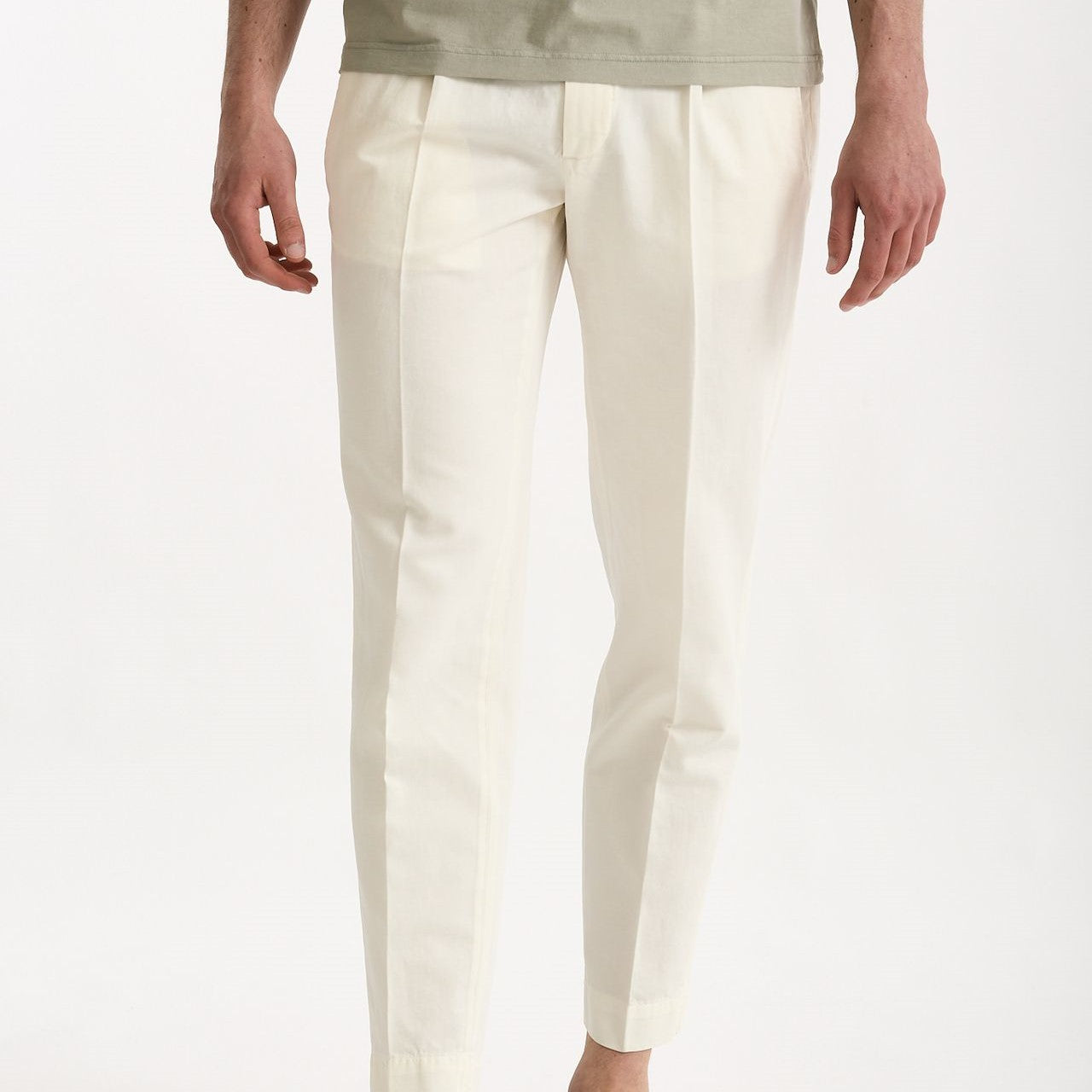 Pantalone cotone e lino bianco men Incotex - 8