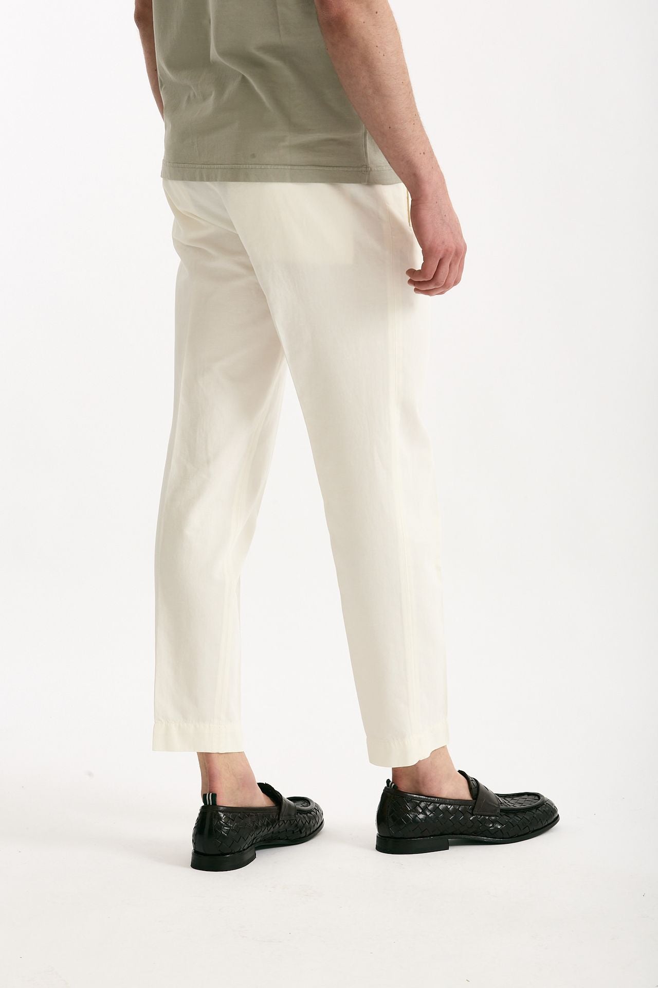 Pantalone cotone e lino bianco men Incotex - 2