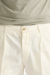Pantalone cotone e lino bianco men Incotex - 5