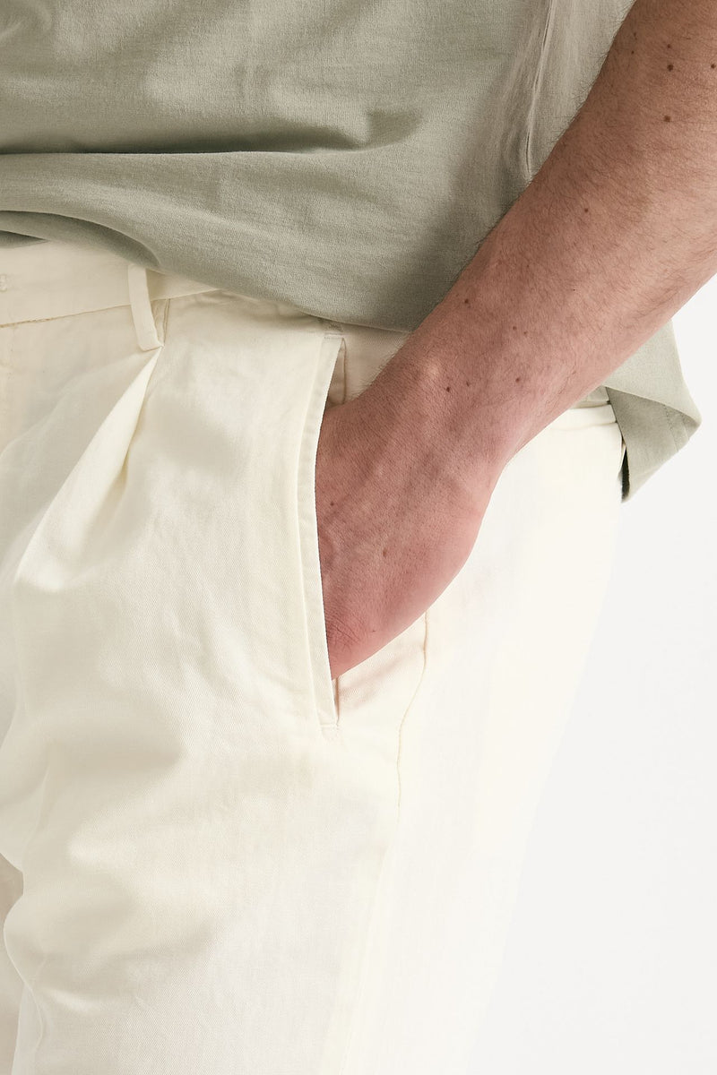 Pantalone cotone e lino bianco men Incotex - 6