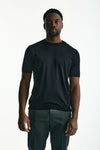 T-shirt in seta e cotone nero men Kangra - 2